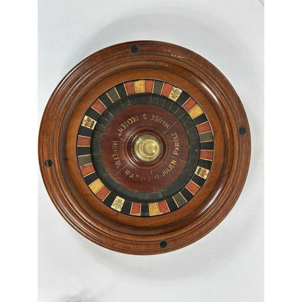 Vintage Old 15”  Table Top Roulette‎ Wheel Gambling Casino Game Wood Original